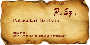 Patocskai Szilvia névjegykártya