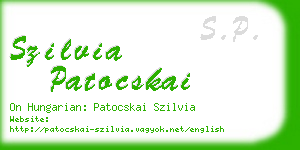 szilvia patocskai business card